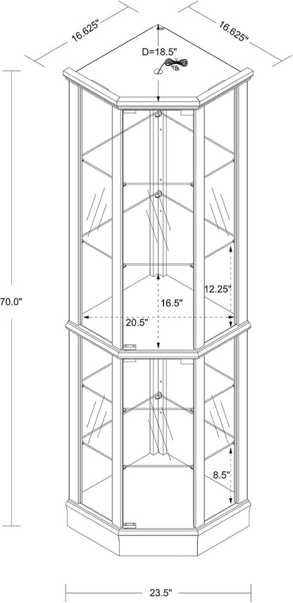 Glass Corner Display Cabinet - Image 2