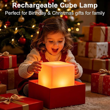8-in LED Cube Night Light Mood Lamp, Cordless LED Light Cubes - Image 7