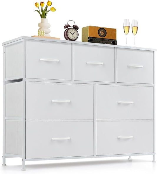 7-Drawer Dresser for Bedroom, Anti-Tip Wide Storage Organizer Fabric Chest of by SageNest