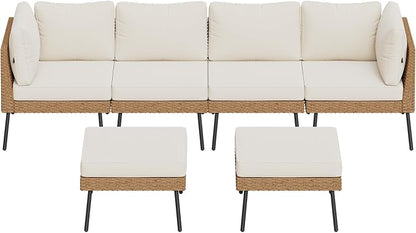 Aoxun 6 Piece Patio Furniture Set, 6 Seats Outdoor Sectional Sofas - Image 9