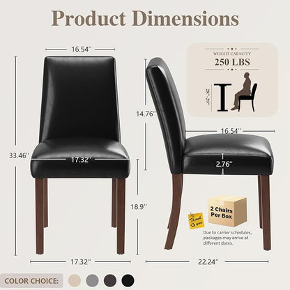 Dining Chairs Set of 2, Modern Dining Room Chairs - Image 2