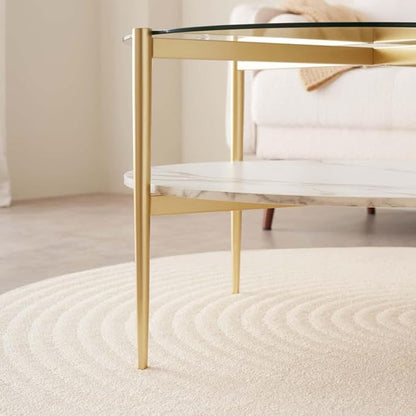 LumFurn Round Coffee Table for Living Room, Mid-Century Modern Design, D30 x H17 - Image 7