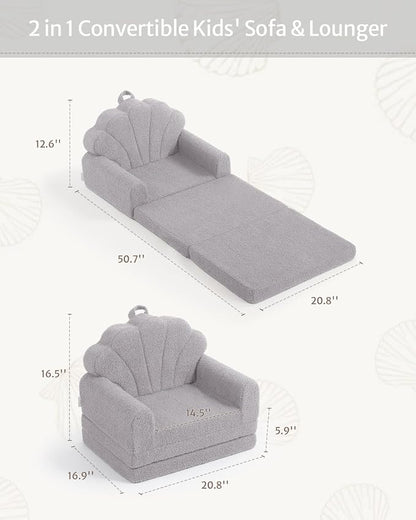 Blissful Diary Foldable Toddler Couch, 2-in-1 Comfy Toddler Chair & Lounger - Image 3