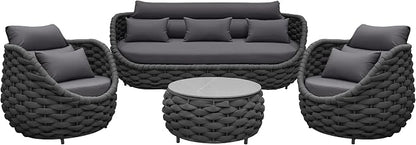 TWT Outdoor Patio Furniture Set-6 Pieces Aluminum Sectional Sofa, Metal Patio - Image 3