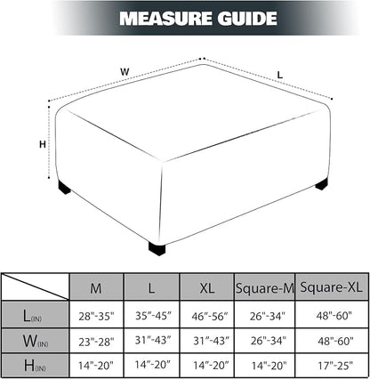 NeColorLife Square Ottoman Cover Jacquard Fabric Thick Stretchable Slipcover - Image 4