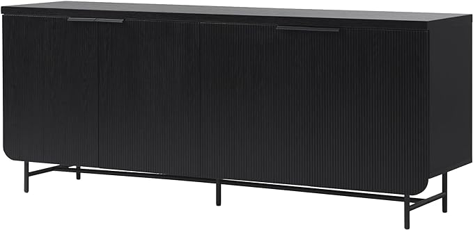 Walker Edison Reema Fluted 4-Door Kitchen Sideboard Buffet Console, 69 Inch by WalkerEdison