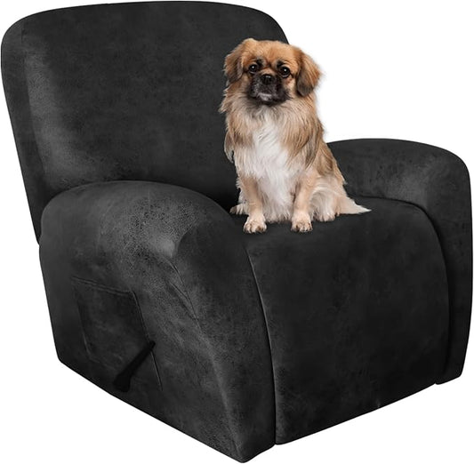 ANARACHON Leather Like Recliner Chair Covers Heavy Duty, 4 Pieces Recliner Cover by ANARACHON