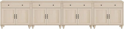 WAMPAT Buffet Cabinet with 8 Doors and 4 Drawers, Large Coffee Bar Table Wood - Image 7