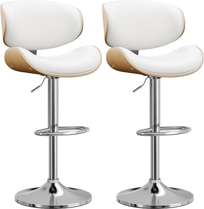 YaFiti Bar Stools Modern PU Leather Adjustable Swivel Barstools, Kitchen by YaFiti