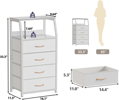 Furnulem Tall 4 Drawers Dresser, Vertical Storage Tower - Image 3