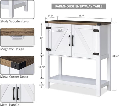 Mufico Console Table Coffee Bar Cabinet Sofa Table, 31.5 L x 13.8 D x 34.65 H - Image 2