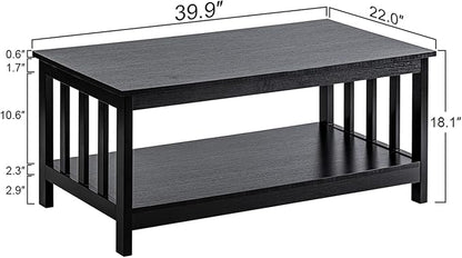 ChooChoo Mission Coffee Table, 40 Black - Image 2