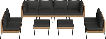 Aoxun 10 Piece Patio Furniture Set, 10 Seats Outdoor Sectional Sofas - Image 9