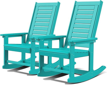 GREENVINES Outdoor Rocking Chairs | Set of 2 | Porch Rocker | HDPE Plastic | by GreenVines