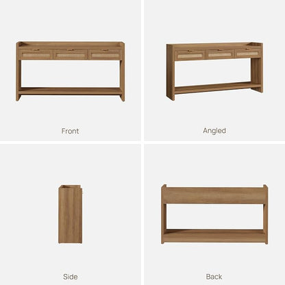 SICOTAS 60" Rattan Console Table Set of 2 - Image 9