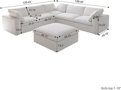 Cloud Modular Sectional Sofa Couch, Oversized Couch 6 Seater - Image 2