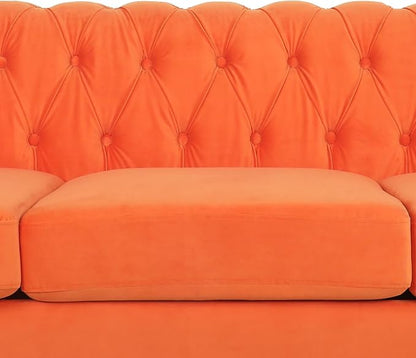 AVZEAR 3 seat Sofa, Velvet Sofa Living Room Large Sofa Modern Chesterfield - Image 7