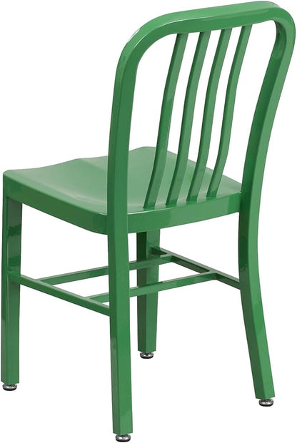 Flash Furniture Gael Commercial Grade 2 Pack Green Metal Indoor-Outdoor Chair - Image 7