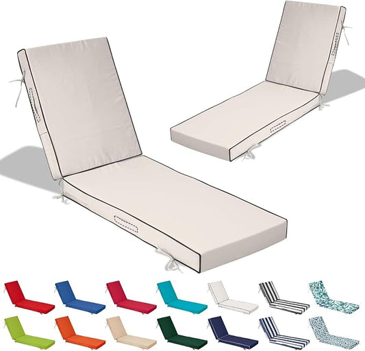 80x26x4in Lounge Cushions for Outdoor Furniture, Outdoor Lounge Chair Cushions by Odsiikly
