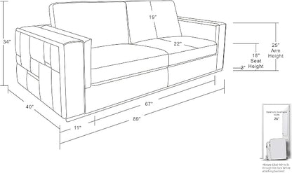 Blackjack Furniture Catania Modern Top Grain Italian Leather Sofa Set - Image 15