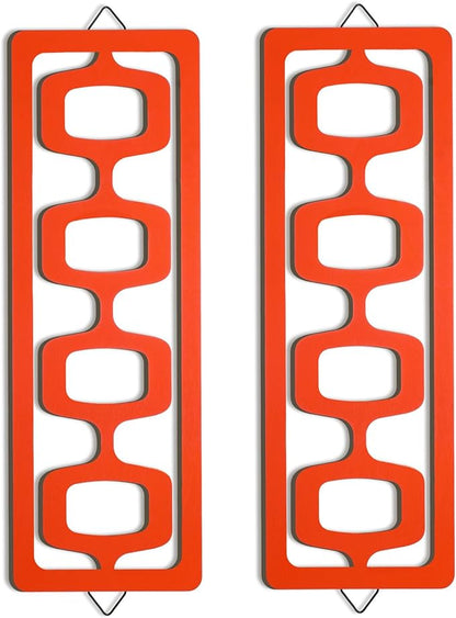 CroBlissful 2 Pcs Mid Century Modern Wall Art Wood Mid Century Elegance Decor by CroBlissful