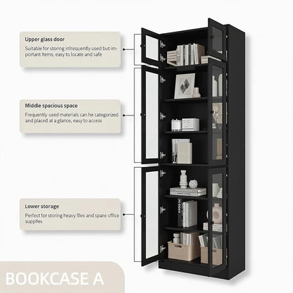 TUSY 85.5" Modern Tall Bookcase - Image 4