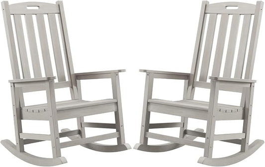 Psilvam Oversized Outdoor Rocking Chair Set of 2, Porch Rocker by PsilvamGardenFurniture