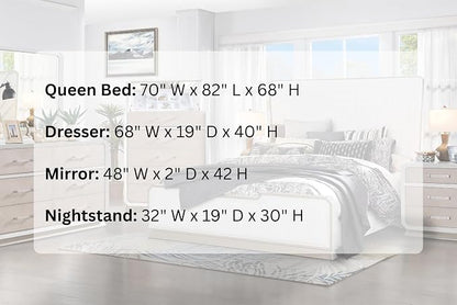 First of a Kind Dior Two Tone Luxury 4 Piece Queen Bedroom Set - Image 5