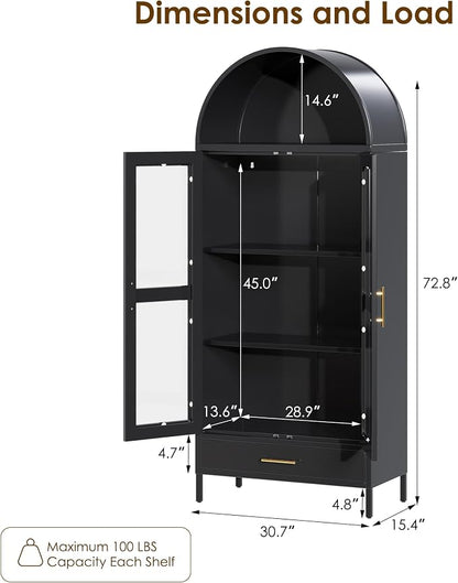 VEXPOR 73" Tall Arched Display Cabinet - Image 2