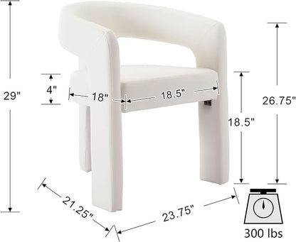 VESCASA Faux Leather Barrel Dining Chair - Image 2