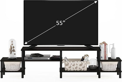 Furinno BESI TV Stand, No Tools Assembly Industrial Style Entertainment Center - Image 5