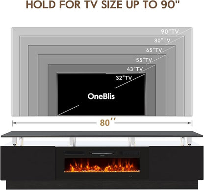 80" TV Stand for Living Room, Large Entertainment Center & Media Console - Image 7