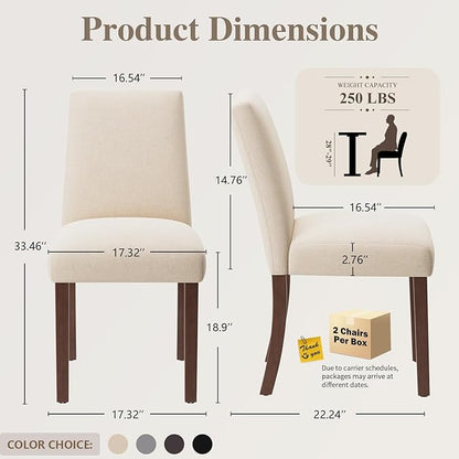 Dining Chairs Set of 2, Modern Dining Room Chairs - Image 2