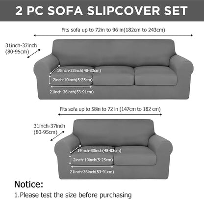HunnmingRe Sofa Covers for 3 Cushion Couch Stretch Sofa and Loveseat Covers Set - Image 2