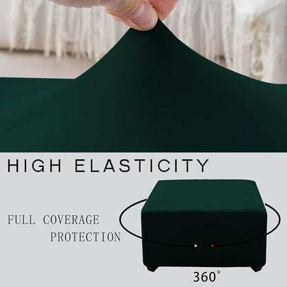 Super Stretch 40x40x15 inch Square Ottoman Cover- Soft Form Fit Ottoman Cover - Image 5