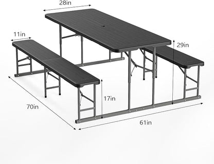 VINGLI Folding Picnic Table and Bench Set - Image 6