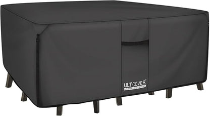 ULTCOVER 600D Tough Canvas Heavy Duty Rectangular Patio Table and Chair Cover by ULTCOVER
