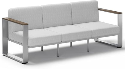 Outdoor Aluminum 3-Seat Sofa, Modern Patio Patio Furniture by ComfCove