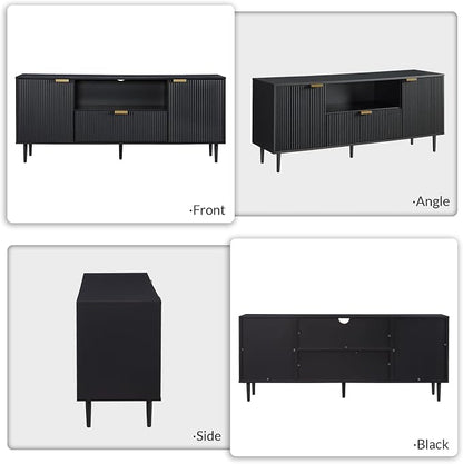 Okvnbjk Black TV Stand for 65 Inch TV, TV Consoles for Living Room, TV Stand - Image 7