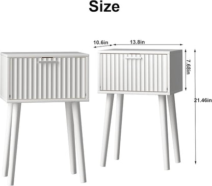 LAATOOREE Nightstands Set of 2, Small Side Table, Bedside Table - Image 3