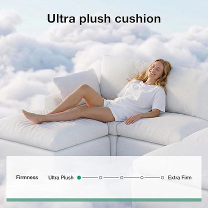 Novilla 133.8" Modular Cloud Couch, Modern Sectional Sofa - Image 4