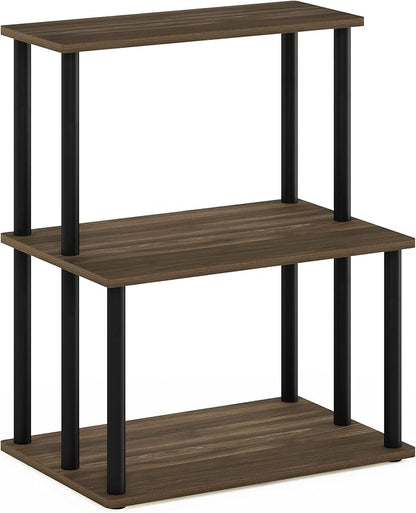Furinno Turn-N-Tube 3-Tier Toolless Kitchen Storage Shelf, Columbia Walnut/Black - Image 5