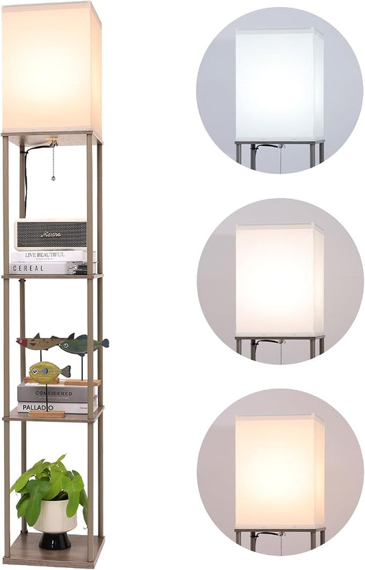 Gupuzm Floor Lamp with Shelves, Modern Square Standing Lamp with 3 Color by GUPUZMproducesandsellslamp