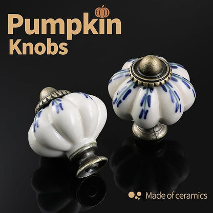 Ivory Pumpkin Knobs 12 Pack Ceramic Cabinet Knobs Vintage Drawer Pulls - Image 5