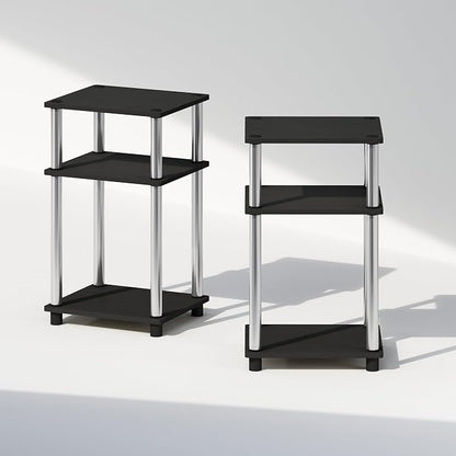 Furinno Just 3-Tier Turn-N-Tube Open Storage Nightstand, Stainless Steel Tubes - Image 5