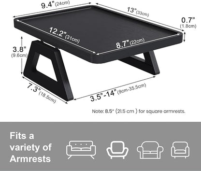 Couch Arm Tray, Bamboo Folding Sofa Tray, Sofa Armrest Trays Clip-On Couch Desk - Image 5