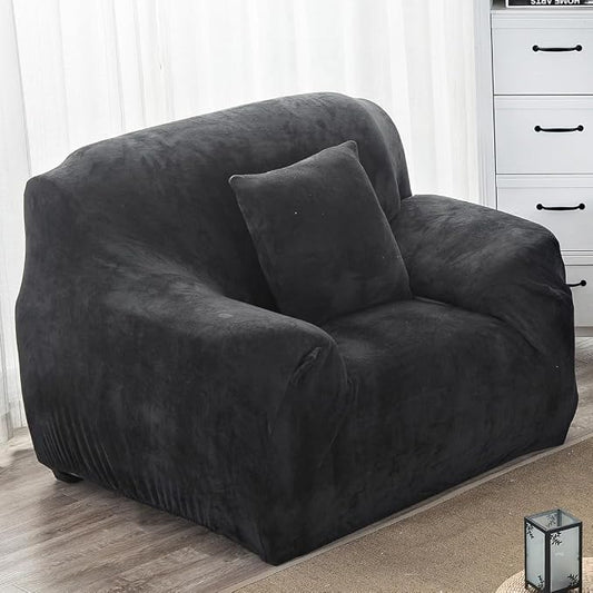 vctops 1-Piece Velvet Plush Stretch Chair Sofa Slipcover Soft Fuzzy Fluffy by vctops