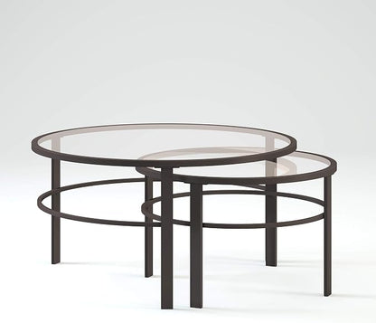 Henn&Hart Round Nested Coffee Table in Blackened Bronze, Coffee Table coffee - Image 5