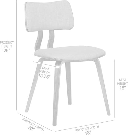 Armen Living Jaguar Mid-Century Dining Chair in Walnut Wood and Green Fabric - Image 3