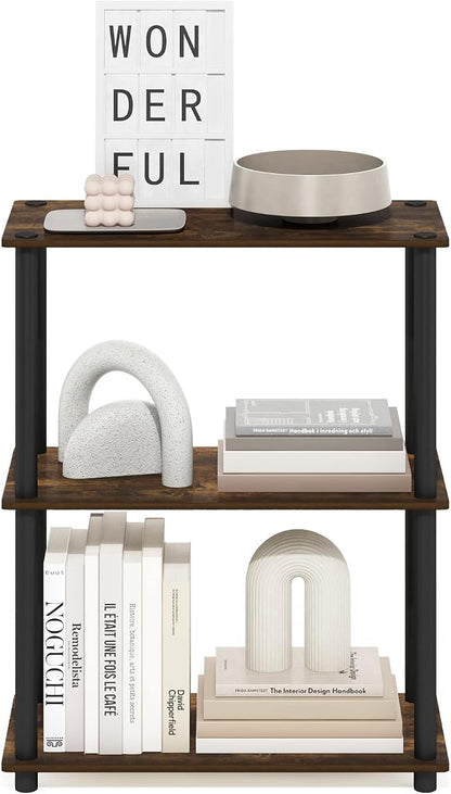 Furinno Turn-N-Tube Storage Shelves, 3-Tier Book Shelf, Corner Shelf, Toolless - Image 4